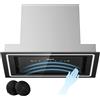 Ciarra CBCB5931C Cappa Aspirante Integrata da 52 cm, Con Controllo a Onda, Luce Led, Filtro a Carbone, Opzioni di Ricircolo e Canalizzazione, Cappa da Cucina Sottile Sottolavello