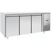 METRO Professional Banco congelatore GCF3100, acciaio inox, 334 L, refrigerazione ventilata, 600 W, con serratura, 3 porte, argento