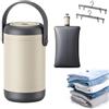 HPMCVE Mini asciugatrice portatile, asciugatrice compatta con borsa asciutta, circolazione dell'aria calda a 360°, timer da 4/6/10 ore, funzionamento silenzioso, asciugatrice elettrica pieghevole