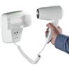 YASTA Asciugacapelli da Parete 1300W Per Hotel B&B e Palestre Phon Capelli Salvaspazio Con Supporto Fissaggio a Muro Per Bagno Albergo e Spogliatoi Doppia Velocità