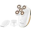 FHEDE Depilatore Donna, Mini Portatile Flawless USB Che Carica a Cinque Teste Rasoio di Epilatore di Galleggiamento per L'ascella del Corpo, fronte, Labbra, Bikini (Oro)