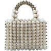 Namzi Borsa a tracolla da donna in tessuto intrecciato, borsa tote e borsa per cosmetici, borsa a tracolla per l'estate e la spiaggia, elegante, 19 x 7,9 x 13 cm, oro, Oro, 7.5*3.1*5.1inch