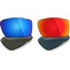 Mryok 2 paia di lenti polarizzate di ricambio per occhiali da sole Oakley X Squared - Opzioni, Rosso fuoco e blu ghiaccio, Taglia unica