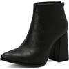 Gicoiz Donna Tacco Chunky Appuntito Moda Stivali Chelsea Ufficio Warm Tacco Alto a Blocco Stivali Fibbia Ankle Polacchine Lavoro Scarpe da Sera Nero Numero 38 EU-39Cn