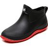 SWZEC Stivali di Gomma Uomo Pesca Stivaletti Pioggia PVC Corti Scarpe da Giardino Donna Impermeabili Giardinaggio Wellington Nero Rosso 40