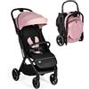 MS BabyWorld - Passeggino iWalk con chiusura automatica - Dalla nascita fino a 48 mesi | Pulsante di chiusura | Ammortizzatori | Cappottina XXL idrorepellente | Ruote grandi | Reclinazione massima