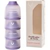 Happymami, Dosatore per Latte in Polvere o Cereali, colore Acquamarina Pastello, 4 scomparti portatili da 360 ml ciascuno, facile da trasportare, apertura semplice (Viola seta)