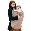 Neko Cover Invernale Universale per Marsupio e Fascia Porta-Bebè - 2 in 1 per Marsupio, Fascia, Porta Bimbo, Passeggino, Ovetto - Impermeabile, Antivento e Calda per Neonati (Taupe)