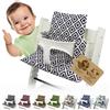 BambiniWelt by Rafael K. BAMBINIWELT - Set di cuscini di ricambio per seggiolino, compatibile con STOKKE Tripp Trapp per seggiolone, design a quadri, colore: Bianco/Nero