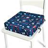 Chickwin Cuscino Rialzo Sedia per Bambini, Cartone Animato Stampa Cuscino Alzasedia con Cinghie Regolabile Lavabile Smontabile Cuscino Seduta per Sedia da Pranzo (32x32x8cm,gufo)