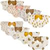 Sutowe Bavaglino in mussola per bambini, confezione da 8, 100% cotone, assorbente, con chiusura a bottone, bavaglini per neonati, unisex, ragazzi e ragazze