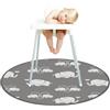 Treer Tappetino Seggiolone Bambini, Tappeto Seggiolone 130cm Rotondo Creativo per Protezione Pavimento, Impermeabile Antiscivolo e Lavabile, Tappeti Gioco Bambini Pieghevole (Elefante Grigio)