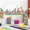 kina - SM0015 Adesivi Murali Fasce per Camerette Bambini - Grafica Fenicotteri Greche Protezione e Decorazione Pareti Rivestimento Mobili Tavoli e Armadi 40x130 cm