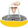 Treer Tappetino Seggiolone Bambini, 130cm Tappeto Seggiolone Impermeabile Antiscivolo e Lavabile per Protezione Pavimento, Cartone Animato Tappeti Gioco Bambini Pieghevole (Zebra)