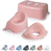 DOCARI Set da toilette per bambini DOCARI 3in1 bambina rosa da 1 anno - composto da vasino + sgabello + attacco per il water