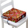 Surwin Rialzo da Sedia per Bambini, Rialzo Sedia Bambini Cuscino Rialzo Cuscino per Sedia Seggiolino Regolabile Smontabile con 2 Cinghie per Sedia da Pranzo -Stella (Rosso,32x32x8cm)