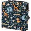 Chickwin Cuscino Rialzo Sedia per Bambini, Cartone Animato Stampa Cuscino Alzasedia con Cinghie Regolabile Lavabile Smontabile Cuscino Seduta per Sedia da Pranzo (32x32x8cm,Zoo degli animali)
