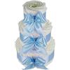 dubistda -WINDELTORTEN- Torta per pannolini fai da te, idea regalo per la nascita per ragazze (3 piani, blu)