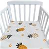 Hiseng Animale Stella Lenzuolo con angoli Cotone Lenzuola Carrozzina Neonato Elasticizzati Biancheria da Letto Materassino Sacco a Pelo Lettino Lenzuolino da Carrozzina (Ananas,150x80cm)