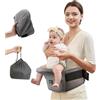 SUNVENO Toddler Carrier Hipseat, marsupio pieghevole con fascia a vita lunga per bambini da 0 a 36 mesi, colore: grigio