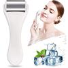 Maange Rullo di ghiaccio per viso e occhi, gonfiore, emicrania, sollievo dal dolore e lesioni minori, prodotti per la cura della pelle, massaggiatore facciale in acciaio inox (bianco)