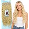 Ser Mulher Extension Capelli con Clip Beach Wave, Leggere e Setose, Natural Look, 228gr - Texture Mosse in Fibra con Clips per Volume e Lunghezza, Facili da Applicare, 7 x 60cm MARI (Platinum Blonde)