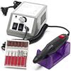 Wiltec Fresa elettrica per unghie professionale Set per pedicure manicure 6 punte Nail art