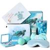 ELSEULAR Tartaruga marina regalo per donne, regali di compleanno per donne, scatola regalo unica per il relax per lei, set di cesti regalo rilassante per spa, regalo tartaruga blu, 10 pezzi
