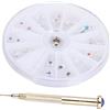 HAPINARY Kit Nail Art come per Appassionati di Nail Art Colore con 24 Pezzi Charm per Unghie in Lega Leggera con Box e Strumento per Piercing Unghie