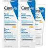 CeraVe 2x Cerave Crema Viso Idratante per Pelli Normali e Secche con 3 Ceramidi Essenziali Niacinamide e Protezione Solare SPF 25-2 Flaconi da 52g ognuno