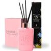 RAPTUS Drusilla Milk & Vanilla Diffusore Profumo Ambiente 300ml con Bastoncini in Legno Naturale Fragranza Dolce e Rilassante con Note di Vaniglia e Muschio Bianco Bottiglia in Vetro Rosa