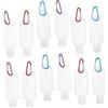 OFFIGAM Set di 10 Bottigliette Colore Casuale da Viaggio Ricaricabili da 50ml in Petg con Gancio e Clip Moschettone, Perfette per Attività All'aperto e Viaggi di Lavoro