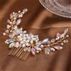 Generic Pettini per capelli con perle, pettini per capelli da sposa, accessori per capelli da sposa con fiori, per donne e ragazze (multicolore)