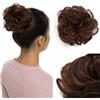 EZVFIRPDFZ Chignon sintetico disordinato, extension per chignon, ricci, ondulate, elastiche, spesse, complete, da sposa, chignon, per donne e bambini, colore rosso bordeaux