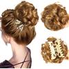 ZHKVAG Bun Extension Clips, Wavy Claw Clip Messy Bun Hair Piece For Women, For Flat Updos Curly Hair Ponytail Bun Clip In Hair Extensions (#18)