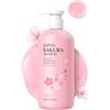 Soelegant Shampoo giapponese Sakura, 400 ml, chiarificante, idratante e ispessente, cura dei capelli, ripara, lucente, rinforza lo shampoo vegano volumizzante per la cura dei capelli secchi e danneggiati e