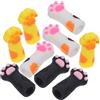 TEHAUX Copertura Protettiva Leggera e Facile da Conservare in Silicone 9 Pezzi a Forma di Zampa di Gatto per Forbici da Manicure Cuticole per Proteggi Dita