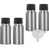 BPZXL 4 Pezzi 50ml Argento Alluminio con Nero Coperchio a Vite in Alluminio Flacone per riempire lozioni, shampoo, saponi per il corpo e trucchi, ecc.