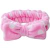 SHTGOI 1 fascia per capelli Bowknot Coral Fleece Make up Fasce elastiche a tesa larga, asciugamano spa, fascia per capelli, cosmetici, bagno, doccia, fascia per capelli per donne e ragazze, a pois