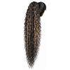Ser Mulher Coda Capelli Extension Riccia, Lunga: 70 cm - Peso: 146 g con Coulisse Regolabile - Coda Finta Capelli, Voluminosa in Termofibra Naturale, Facile da Applicare, JACY, (Black Honey Meches, 70 cm)
