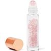 CRYSTALLOVE Oil Bottle 10 ml - Quarzo rosa - Rollon per oli, profumi, cosmetici, massaggi - bottiglie di vetro per oli essenziali - roller - roller di vetro ricaricabile