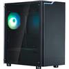 ZALMAN Case, Zalman, T4 Plus RGB, vetro temperato, nero, 385x208x425mm, microATX