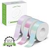 NELKO P21 Carta adesiva colorata con cielo stellato, 14 x 40 mm, 180 etichette/rotolo, 3 rotoli, per casa, ufficio, scuola, organizzazione, regalo per decorazione, compatibile con etichettatrice P21