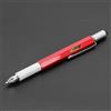 WANAM 7 penne a sfera multifunzione con strumento manuale moderno, righello tecnico, cacciavite, touch screen, livella a bolla, colore: rosso