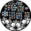 Anwicar Lavagna Magnetica motivo floreale Nero 50x50 cm | Lavagna in acciaio per magneti, note e pennarelli a gesso, con superficie cancellabile e kit di montaggio