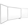 ALLboards Lavagna Bianca Magnetica a Trittico 120x90cm//240cm con Cornice in Alluminio, Cancellabile a Secco, con Due Lati