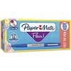 Paper Mate Papermate Flair Nylon Penna con Punta Sintetica, Punta Ultra Fine da 0.4 mm, Scatola da 12, Blu