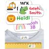 ETIKIDS 50 Etichette adesive personalizzate per vestiti e articoli Non è necessario stirare. Adesivi con nome a prova di lavatrice e lavastoviglie. Per scuola e l'asilo (Bianco)