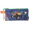 Pryma Astuccio Slim, Double Face, Doppia Zip, Portapenne Slim per Scuola Elementare e Infanzia, 22.5 X 12.5 Cm, 1 Zip, Bimbo Tigre e Macchina
