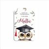 Social Crazy Bigliettini Bomboniera Personalizzato - LAUREA GUFO - Bigliettini Bomboniera con piega, Personalizzati con Nome e Data, MADE IN ITALY (25 PZ)